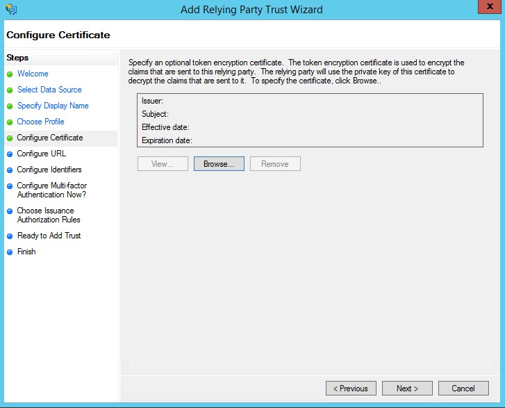 Configure Certificate