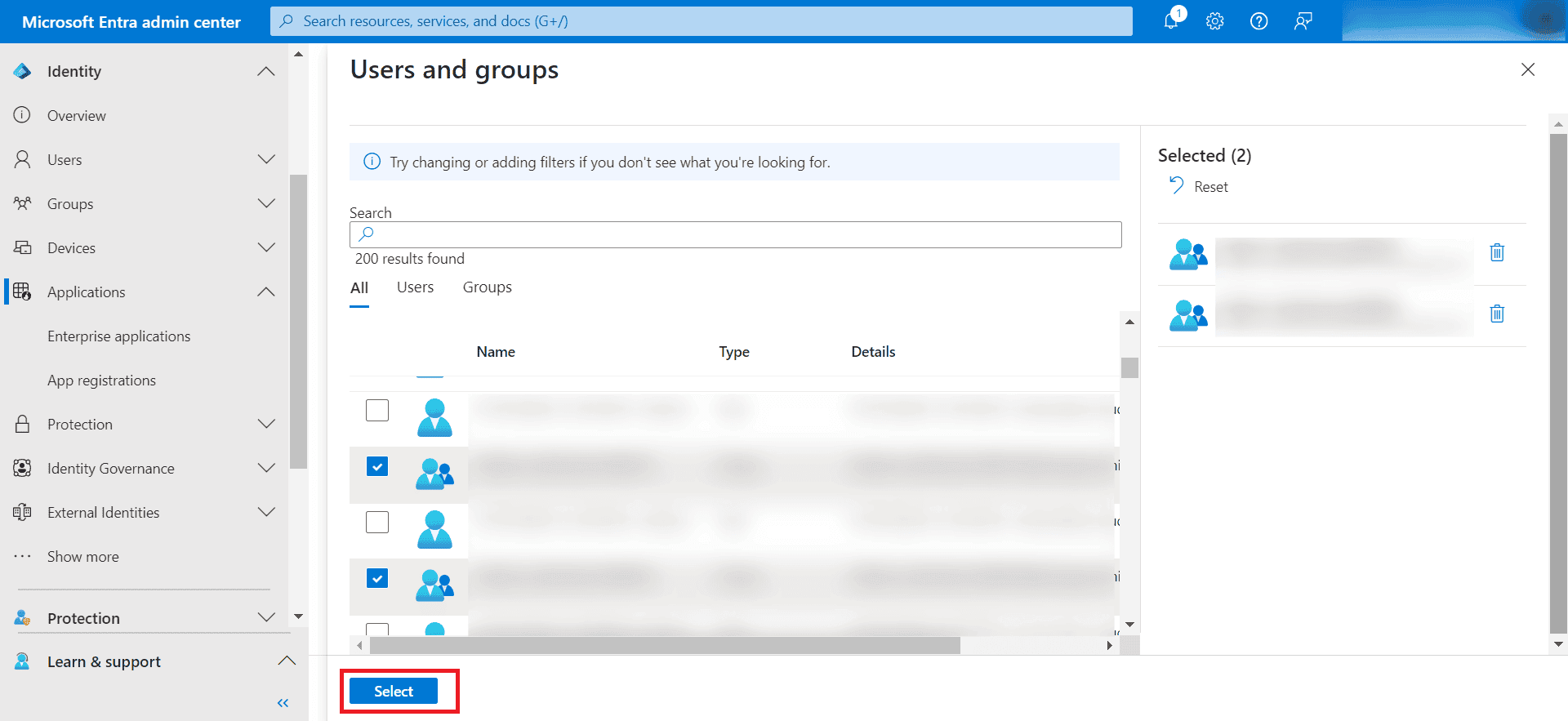 Assigning users and groups