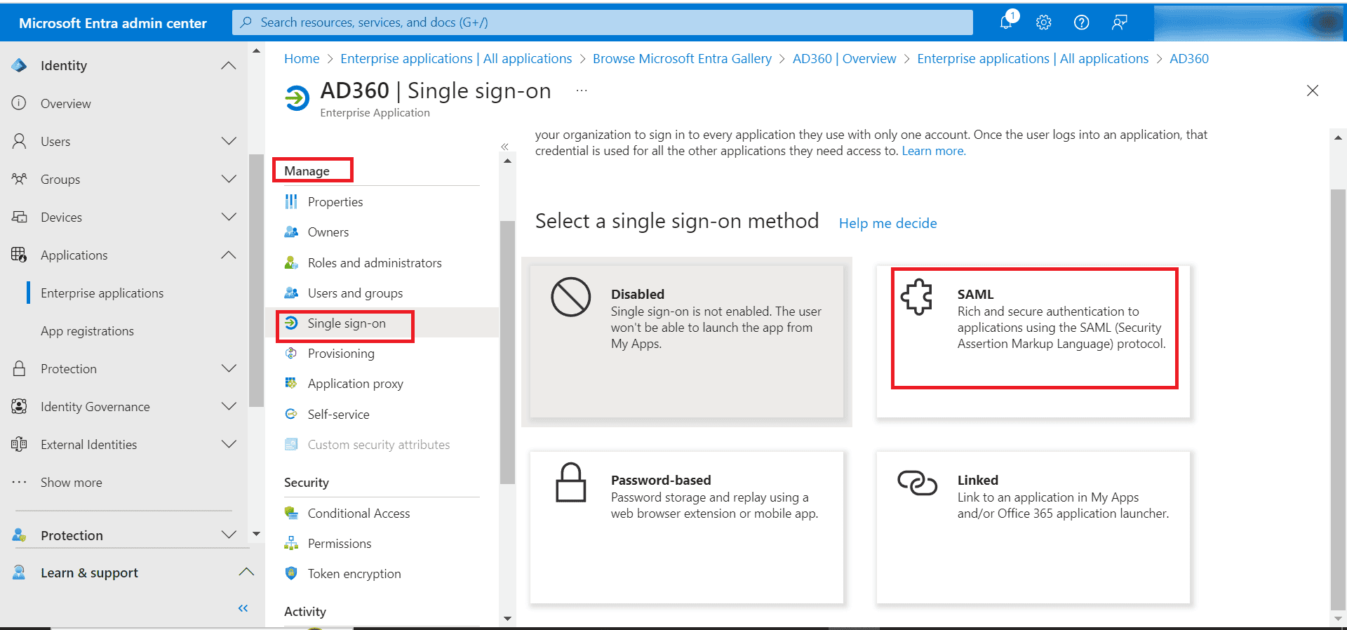 Configuring AD360 in Entra ID