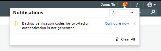 Registering for backup verification code